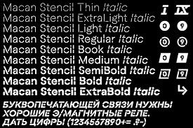 Пример шрифта Macan Stencil